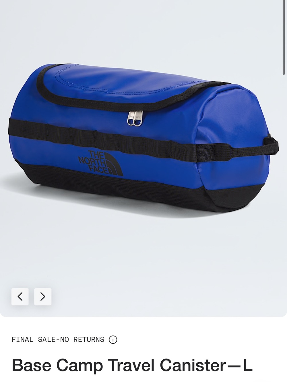 The North Face Base Camp Travel Canister Large Blue NWT 5.7 Liter Toiletry Bag